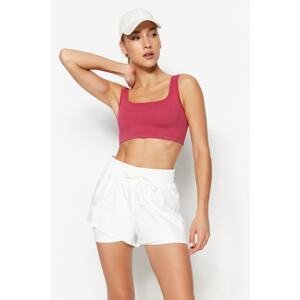 Trendyol White Parachute Fabric 2 Layer Sports Shorts With Shorts