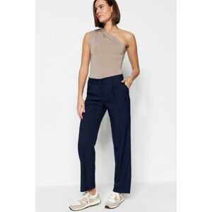 Trendyol Navy Blue Straight Cut Woven Trousers