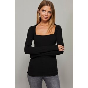 Cool & Sexy Women's Black Square Collar Blouse