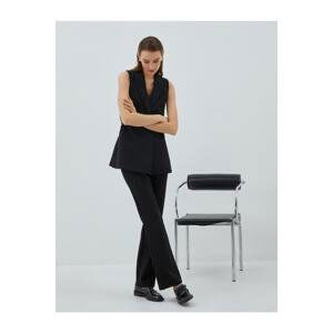Koton High Waist Stitching Detail Flare Trousers