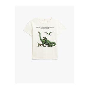 Koton Dinosaur Print Short Sleeve T-Shirt, Round Neck