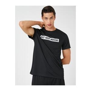 Koton Sports T-Shirt Motto Printed Short Sleeve Crew Neck Breathable Fabric
