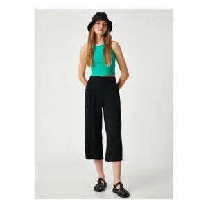 Koton Normal Waist Loose Cut Black Women's Trousers 3sal40002iw