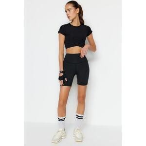 Trendyol Black Preventing Smell Formation Knitted Sports Biker/Cyclist Leggings