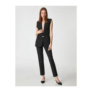 Koton Cigarette Trousers Skinny Leg Pocket High Waist