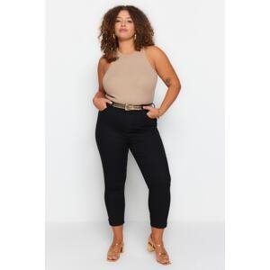 Trendyol Curve Non-Fading Black High Waist Stretchy Short Skinny Jeans