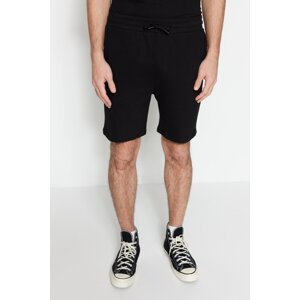 Trendyol Limited Edition Men's Black Regular 100% Cotton Textured Shorts