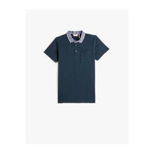 Koton Polo Neck T-Shirt Short Sleeve One Pocket Detailed Cotton