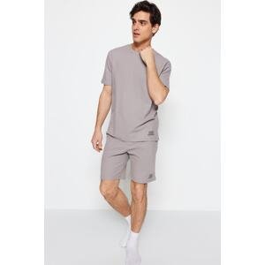 Trendyol Men's Gray Regular Fit Knitted Pajamas Set