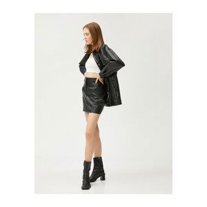 Koton Crocodile Faux Leather Mini Skirt