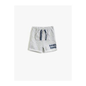 Koton Kangaroo Pocket Shorts Tie Waist with Embroidery Detail Layered Legs