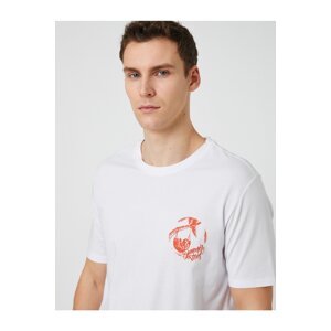 Koton Crew Neck T-Shirt Palm Printed Short Sleeve