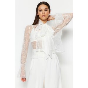 Trendyol Ecru Flounce Lace Bridal Blouse