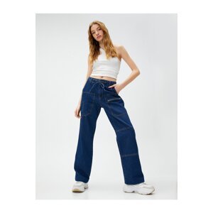 Koton Cargo Jeans Straight Jean High Waist Straight Leg - Eve Jeans