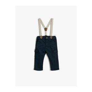 Koton Slim Fit Cargo Trousers with Suspenders and Adjustable Elastic Waist