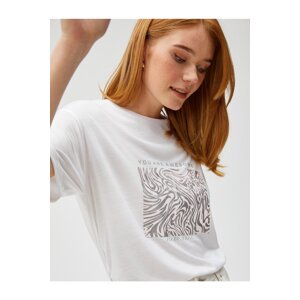 Koton Shiny Printed T-Shirt Crew Neck