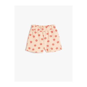 Koton Shorts Floral Textured Cotton with Elastic Waist