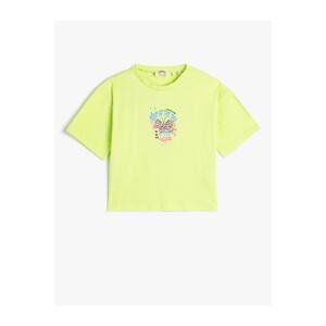 Koton T-Shirt Short Sleeve Crew Neck Butterfly Printed Cotton