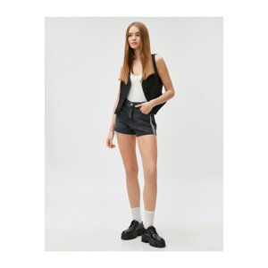 Koton Stoned Denim Shorts with Mini Pocket Detail