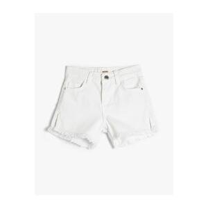 Koton Denim Shorts Basic Pocketed Cotton Adjustable Elastic Waist