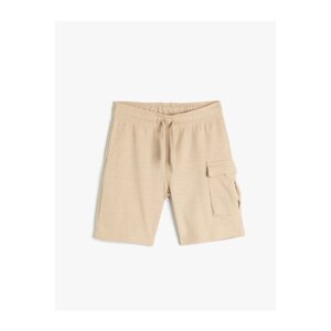 Koton Cargo Shorts with Pockets Tie Waist Textured