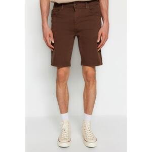 Trendyol Men's Brown Regular Fit Flexible Fabric Denim Jeans Shorts