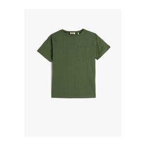 Koton Basic Cotton T-Shirt Short Sleeve Crew Neck Pocket Detailed Cotton