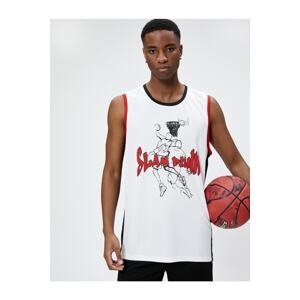 Koton Sports Oversize Undershirt Basketball Printed Round Neck