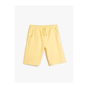 Koton Basic Shorts with Tie Waist Textured Pockets