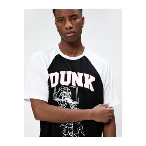 Koton Sports Oversize T-Shirt Basketball Printed Crew Neck Half Sleeve