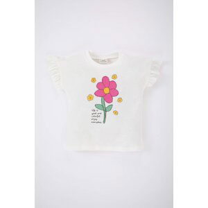 DEFACTO Baby Girl Regular Fit Crew Neck Floral Short Sleeve T-Shirt