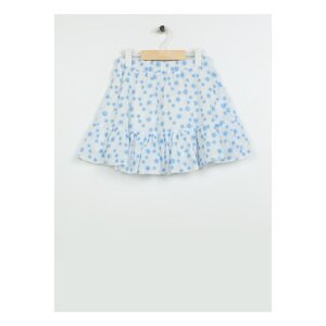 Koton Elastic Waist Regular White Plain Short Girls Skirt 3skg70016aw
