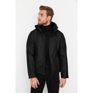 Trendyol Men's Black Regular Fit Removable Hooded Outdoor Coat