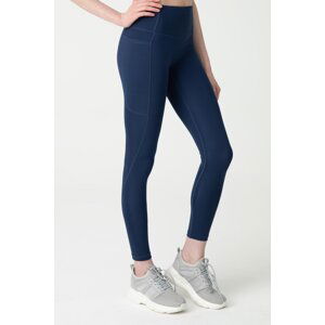 LOS OJOS Navy Blue High Waist Double Pocket Sports Leggings Mono