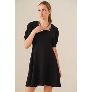 Bigdart 2339 Square Collar Knitted Dress - Black