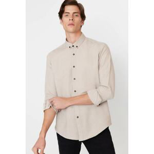 Trendyol Light Brown Men's Slim Fit Button Collar Shirt