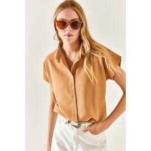 Olalook Women's Camel Bat Viscose Shirt