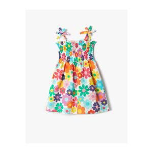 Koton Floral Strap Gimped Cotton Dress