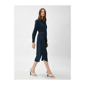 Koton Midi Length Shirt Dress Belted Slit