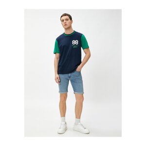 Koton Denim Shorts with Tiered Legs and Buttons.