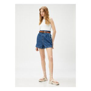 Koton Elastic Waist Standard Indigo Women's Shorts 3sal40066md