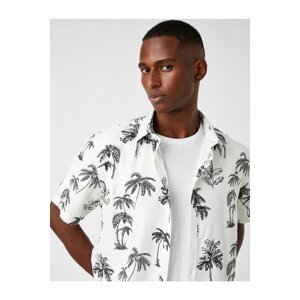 Koton Palm Pattern Short Sleeve Shirt