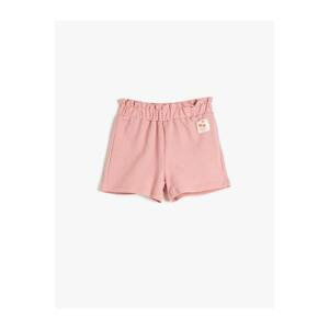 Koton Shorts Waist Elastic Textured Label Detail Cotton