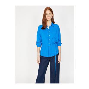 Koton Women's Blue Tie Waist Shirt