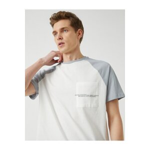Koton Printed T-Shirt with Pockets, Crew Neck Cotton