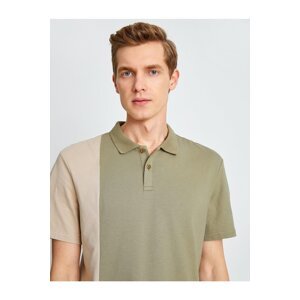 Koton Color Block Polo Neck T-Shirt