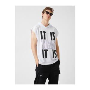 Koton Hooded Printed Sleeveless T-Shirt