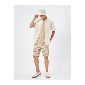 Koton Cargo Shorts Camouflage Printed Tied Waist Pocket Detail Cotton