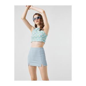 Koton Mini Skirt With Double Slit Detail