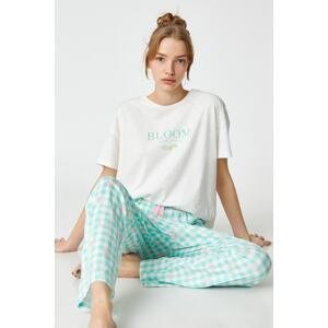 Koton Cotton Pajamas Set Patterned Short Sleeve Relaxed Fit